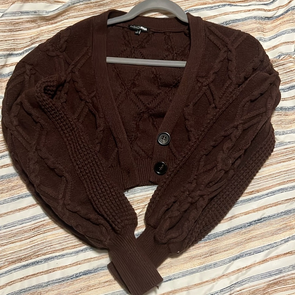 Brown mini sweater - size: large - brand: fashion nova